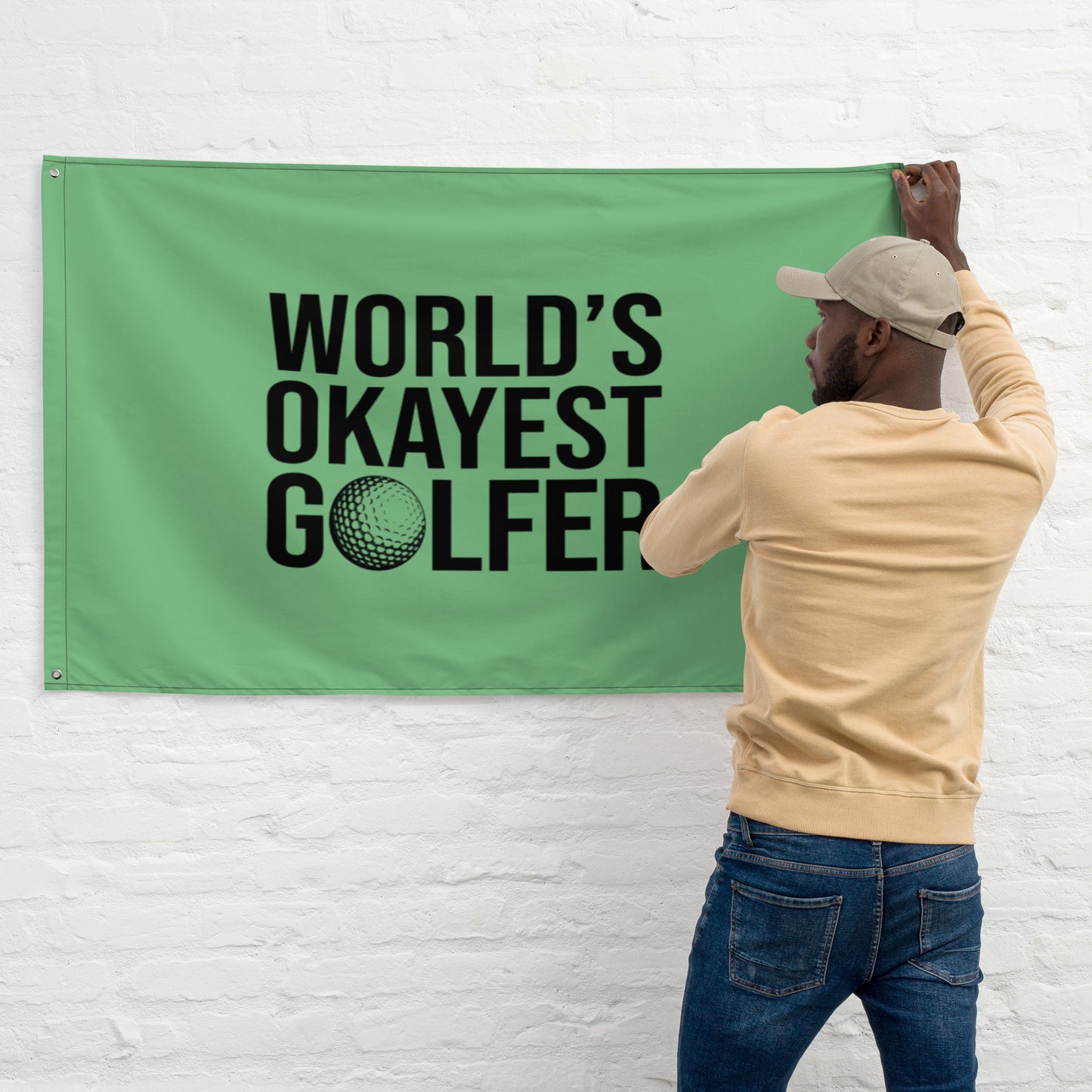 World's Okayest Golfer Flag