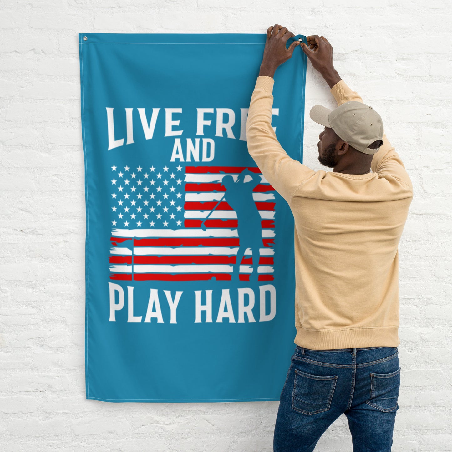 Live Free and Play Hard Flag