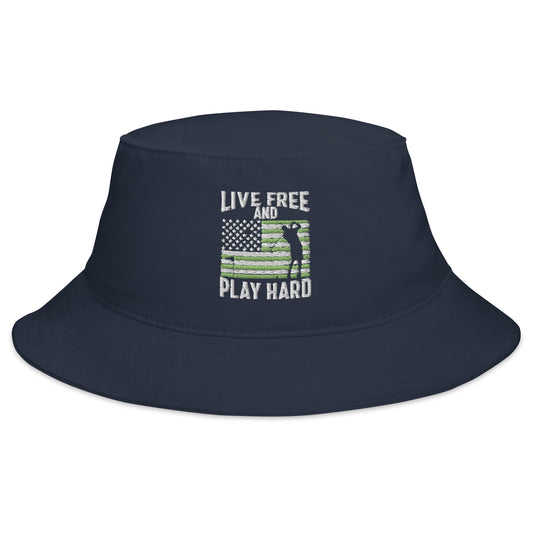 Live Free and Play Hard Bucket Hat (Military Appreciation)