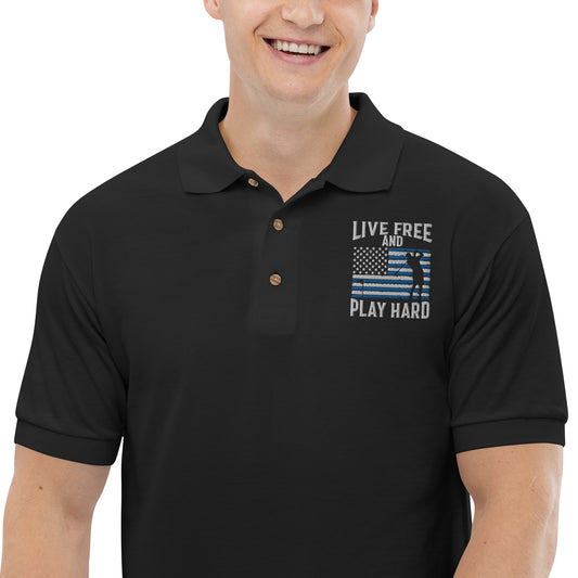 Live Free and Play Hard Polo Shirt (Police Appreciation)