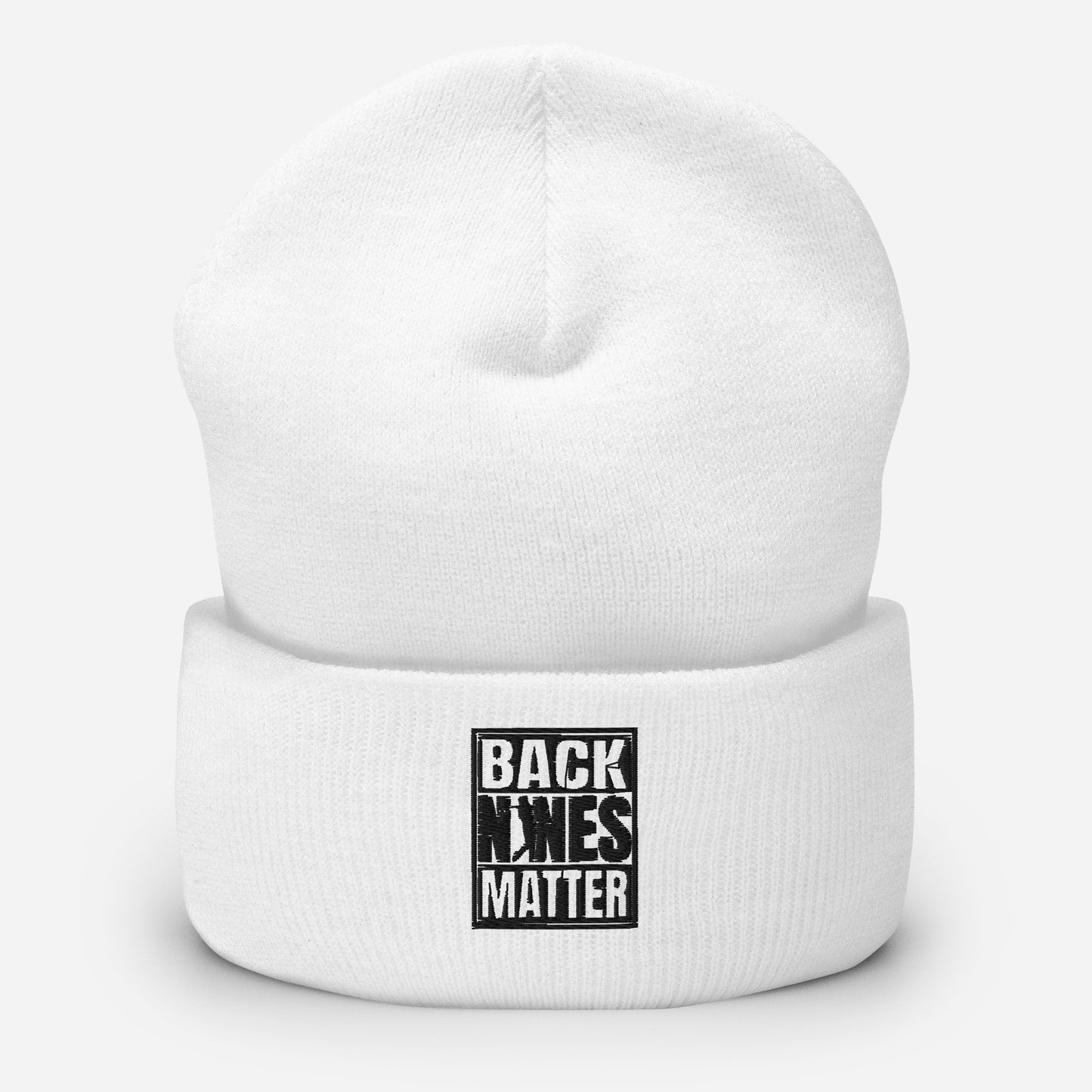 Back Nines Matter Beanie (White, Grey)