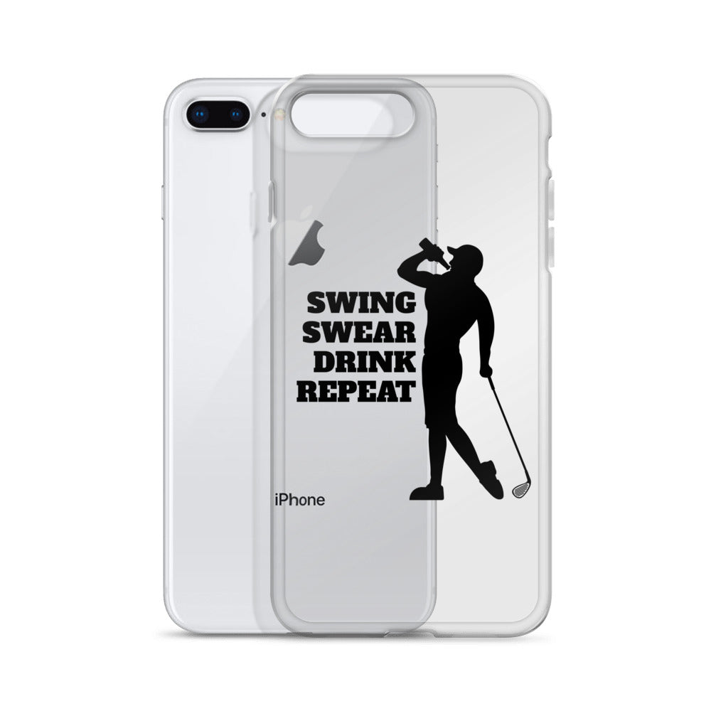 Swing, Swear, Drink, Repeat Man iPhone Case