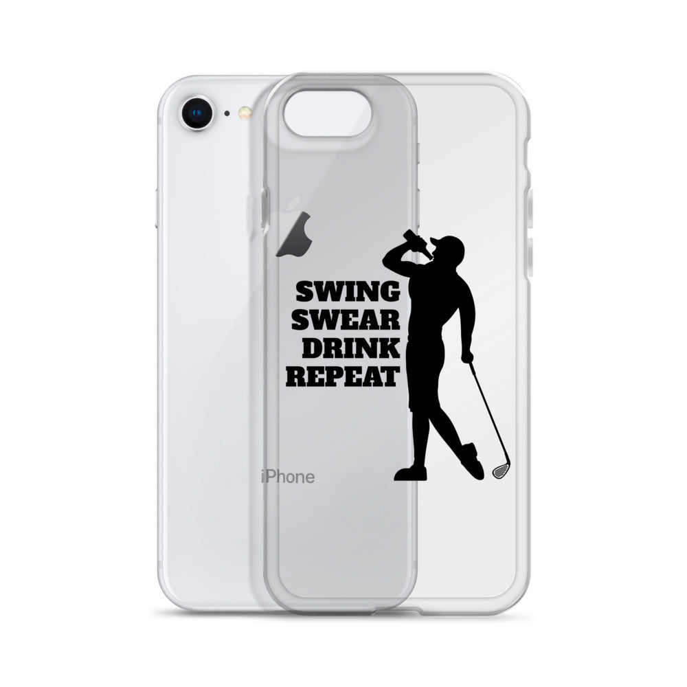 Swing, Swear, Drink, Repeat Man iPhone Case