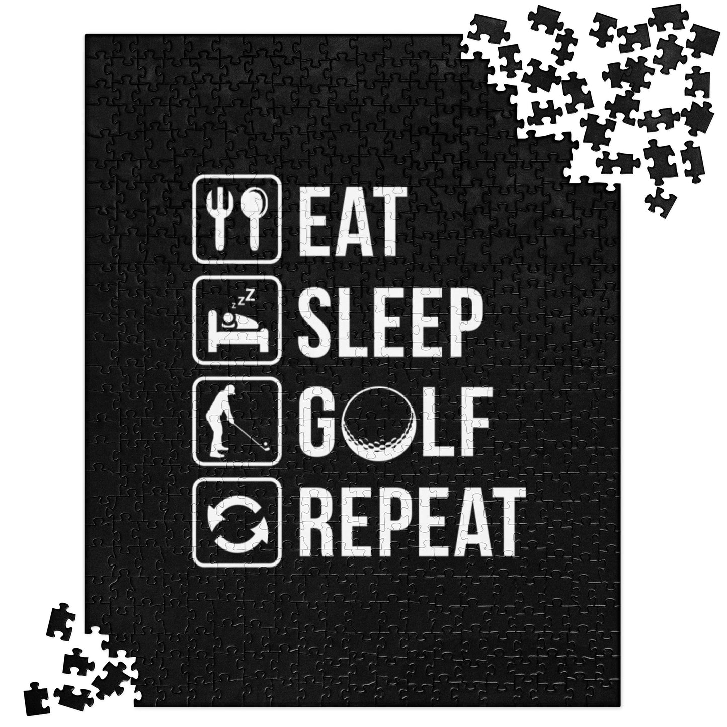 Eat, Sleep, Golf, Repeat Jigsaw Puzzle