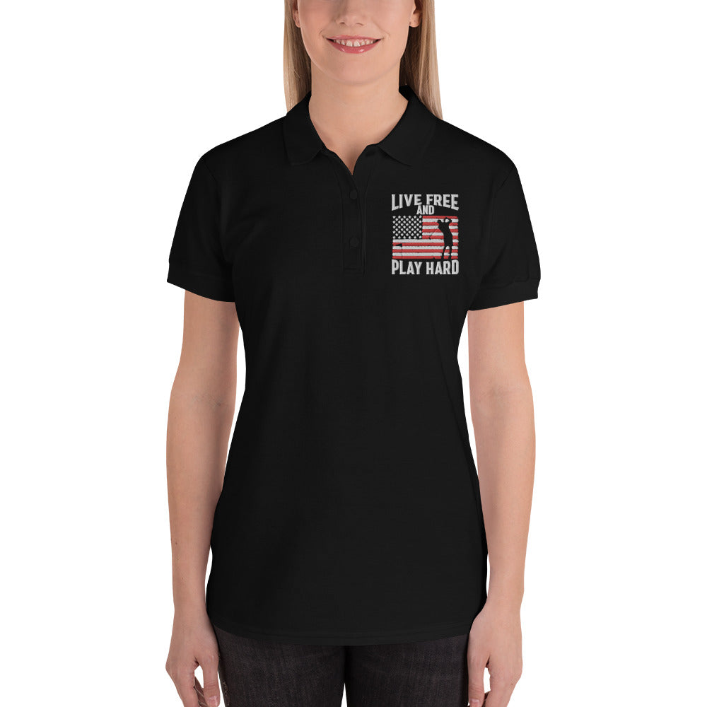 Live Free and Play Hard Women's Polo Shirt