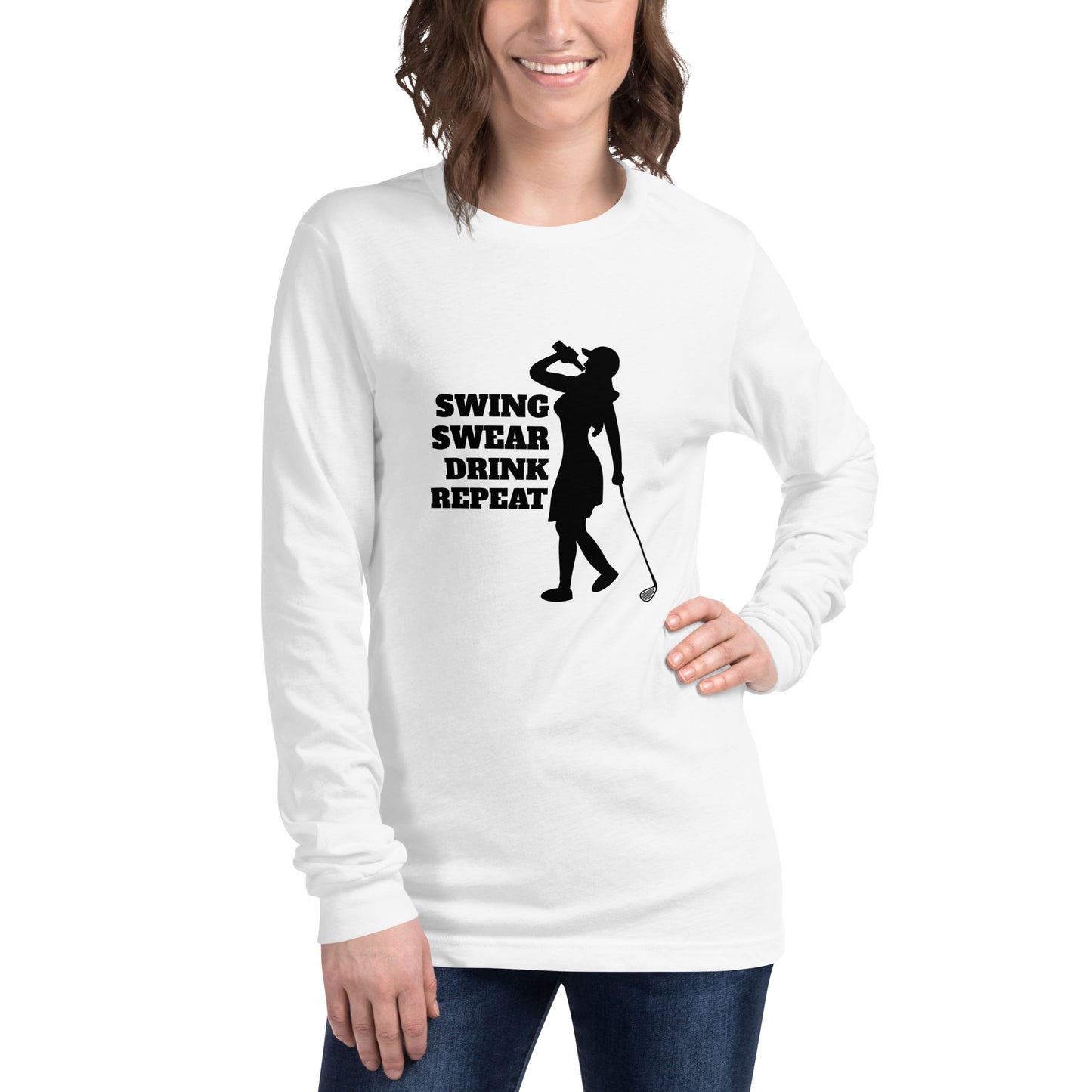 Swing, Swear, Drink, Repeat Woman Long Sleeve Shirt