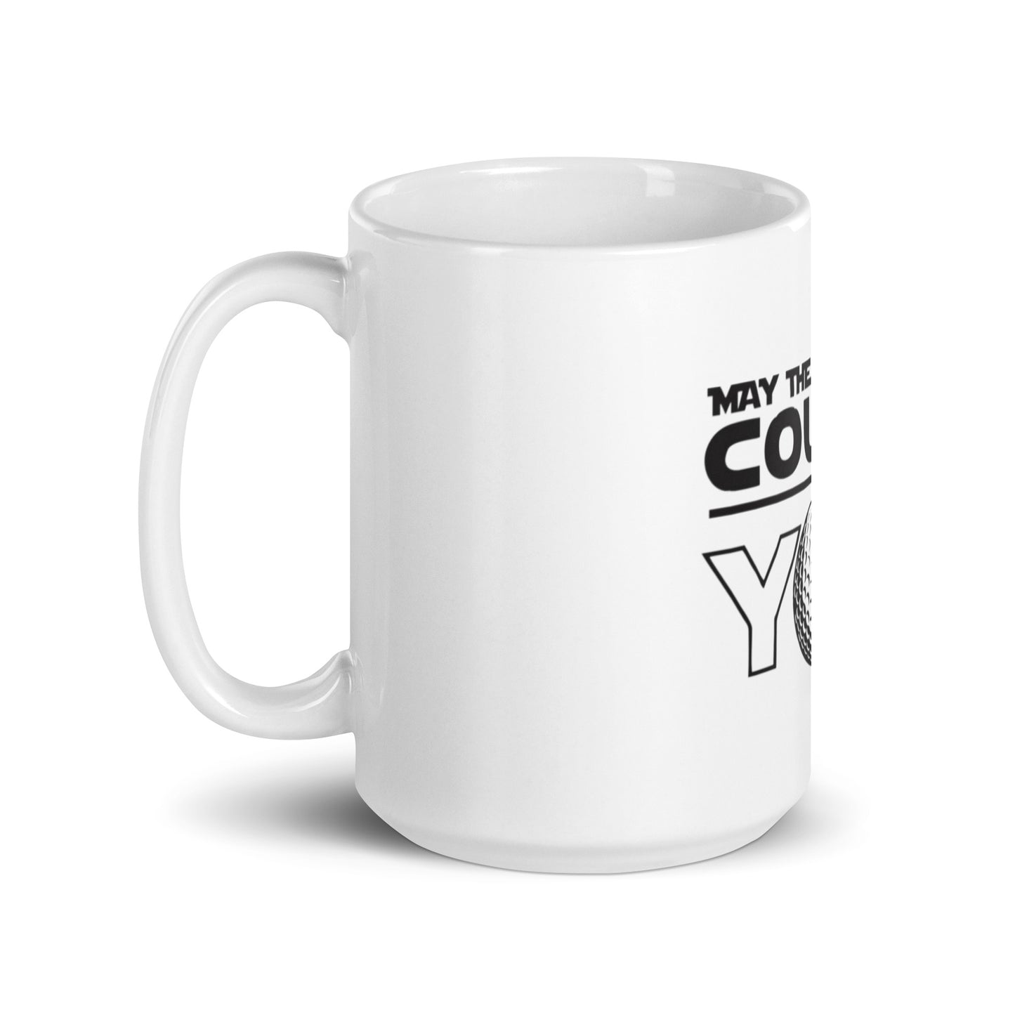 May The Course Be With You White Glossy Mug